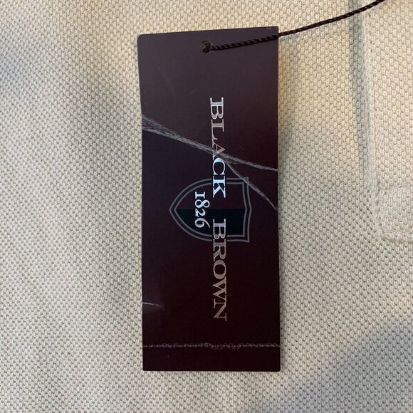 NWT Black Brown 1826 Short Sleeve Half Button Polo Shirt Oyster Men's Sz XXL - Picture 5 of 7